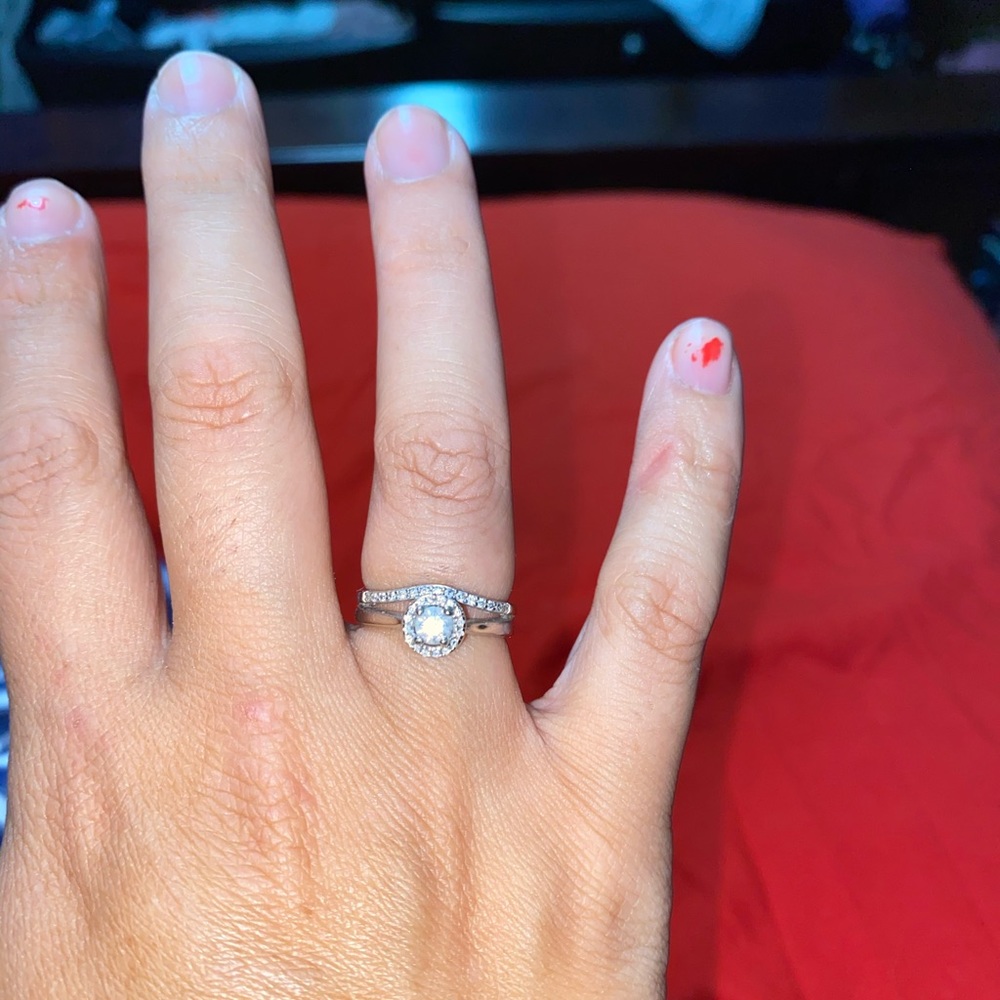Wedding ring and engagement ring soldered on!